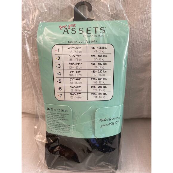 Spanx Assets Size 5 Shaping Tights Textured Wish Bone Black (2 of 3) NWT - Picture 2 of 2